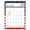 Monthly Academic Wall Calendar, Seasonal Holiday Depictions, July-June, 12" X 16-1/2"